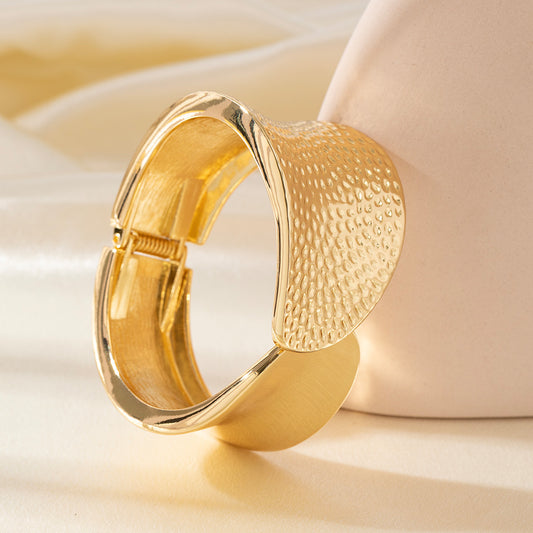 Personalized Hammered Irregular Gold Bracelet For Women