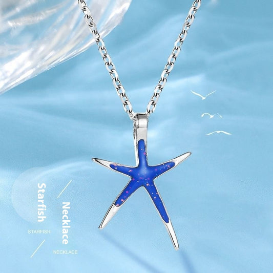 European And American New Starfish Pendant Fashion Simple Cute Starfish Women's Necklace