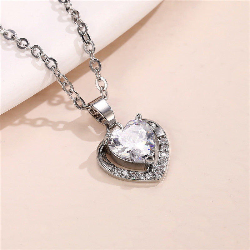 Ocean Heart Pendant Necklace Romantic Valentine's Day Gift
