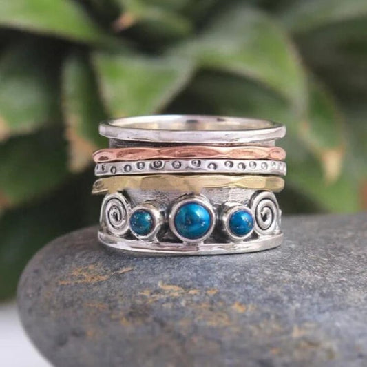 Thai Silver Bohemian Retro Lapis Lazuli Ring