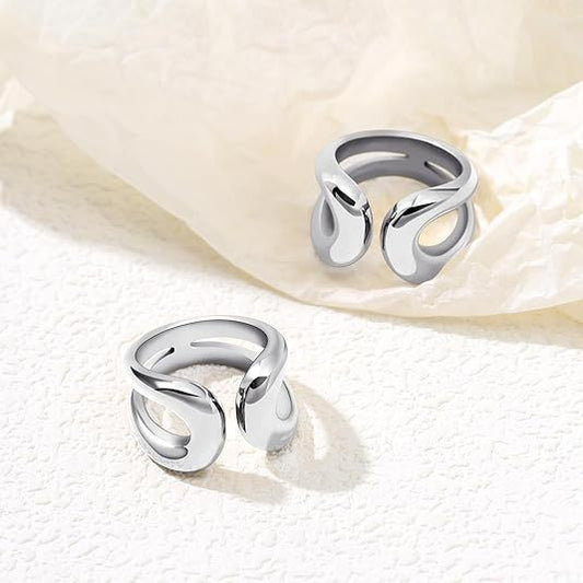 Women's Adjustable Alloy Geometric Hollow Ring