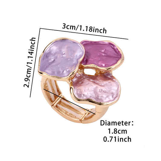 Alloy Geometric Irregular Square Light Luxury Design Ring