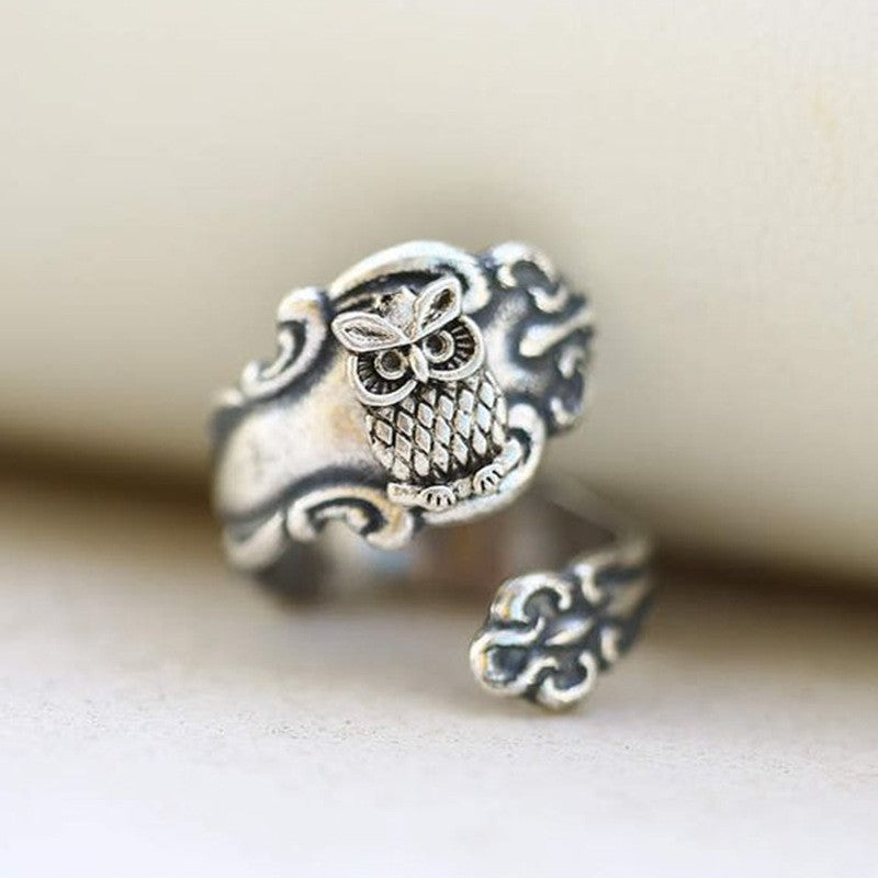 Ancient Flower Rose Gold Bee Ancient Silver Open Ring