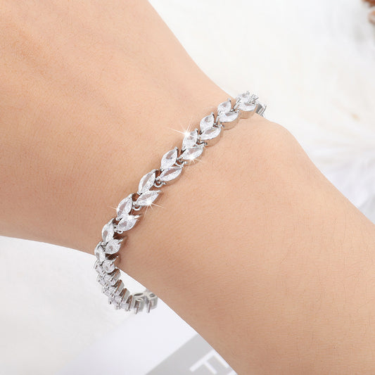 Simple Women's Zircon Crystal Bracelet