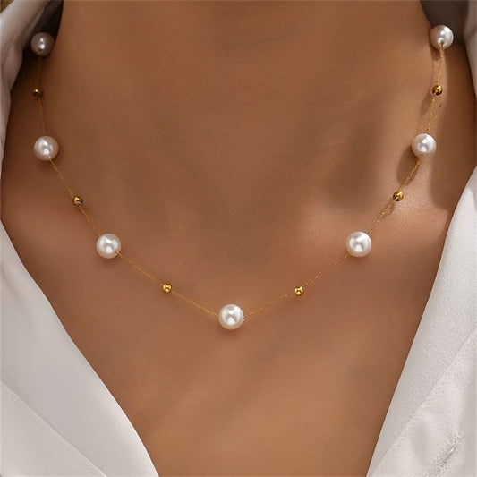 Fashionsimplepearl Necklace Cold