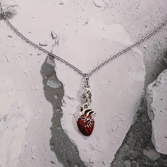 Bat-shaped Blood Drop Heart Pendant Necklace