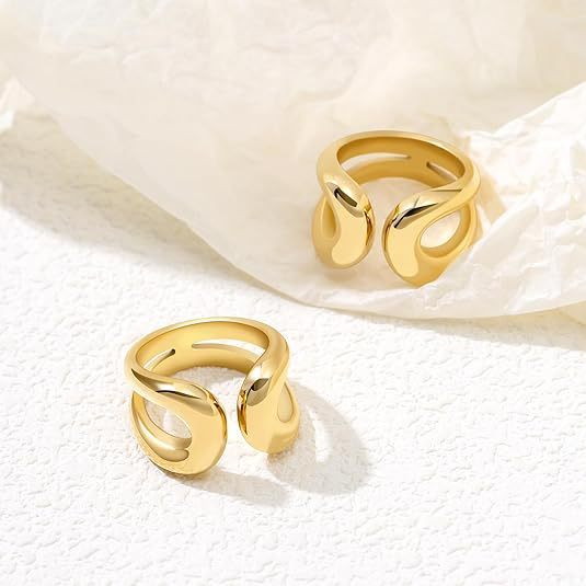 Women's Adjustable Alloy Geometric Hollow Ring