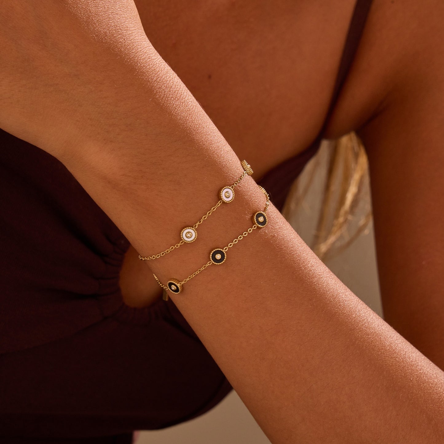 Light Luxury Fritillary Stainless Steel Bracelet 18K Gold Plating Exquisite Design Sense Ornament