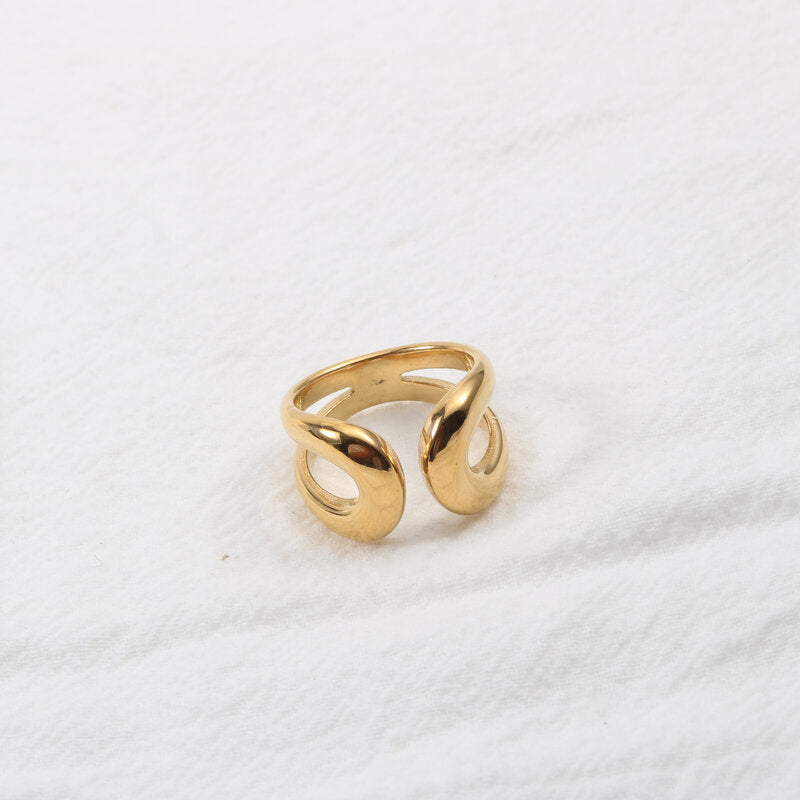 Women's Adjustable Alloy Geometric Hollow Ring