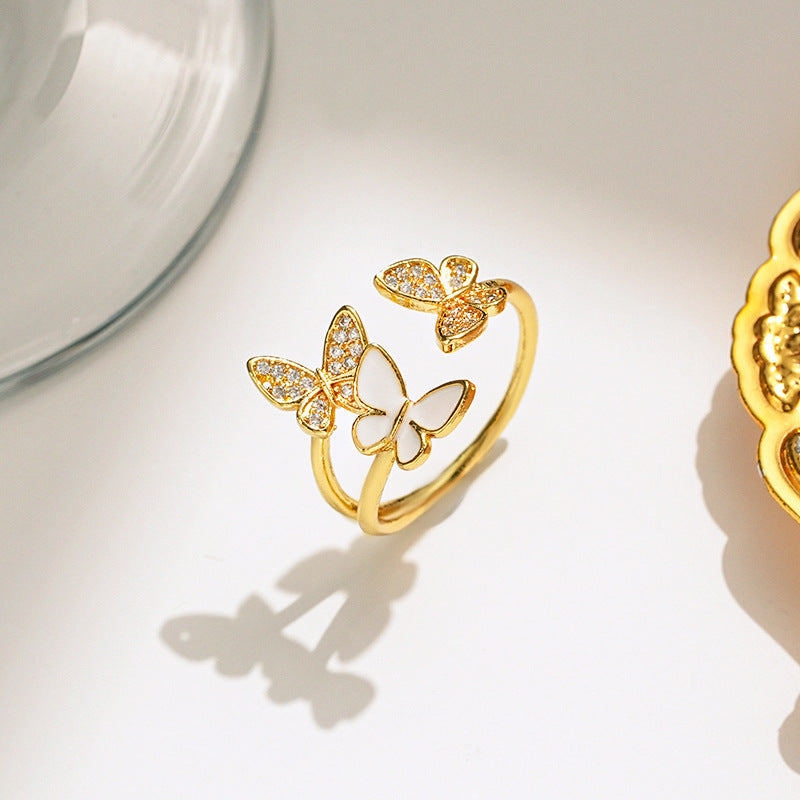Fashion Butterfly Female Diamond Index Finger Ring