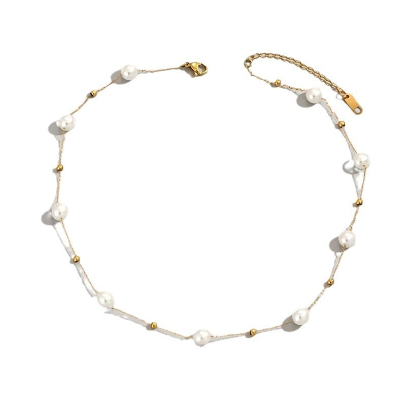 Fashionsimplepearl Necklace Cold