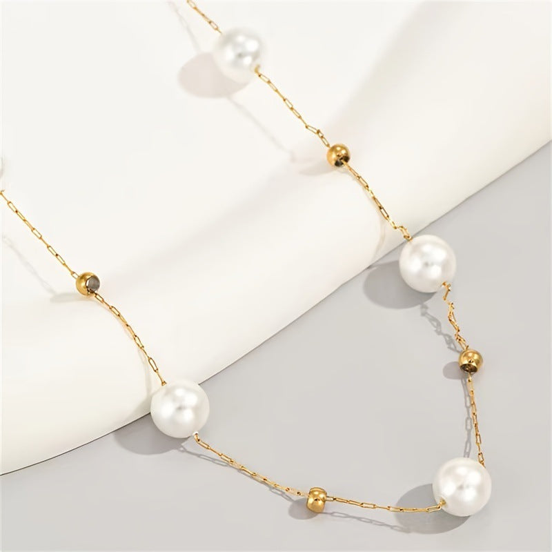 Fashionsimplepearl Necklace Cold