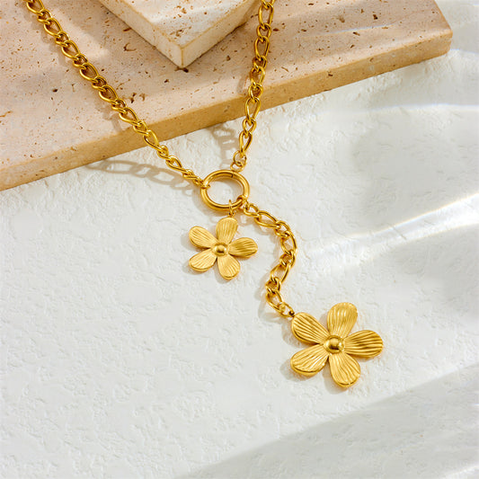Flower Sun Moon Drop-shaped Diamond Love Necklace