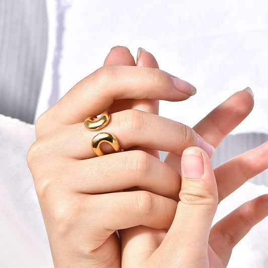 Women's Adjustable Alloy Geometric Hollow Ring