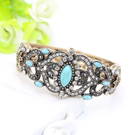 Vintage Bracelet Alloy Fashion Gray And Lake Blue