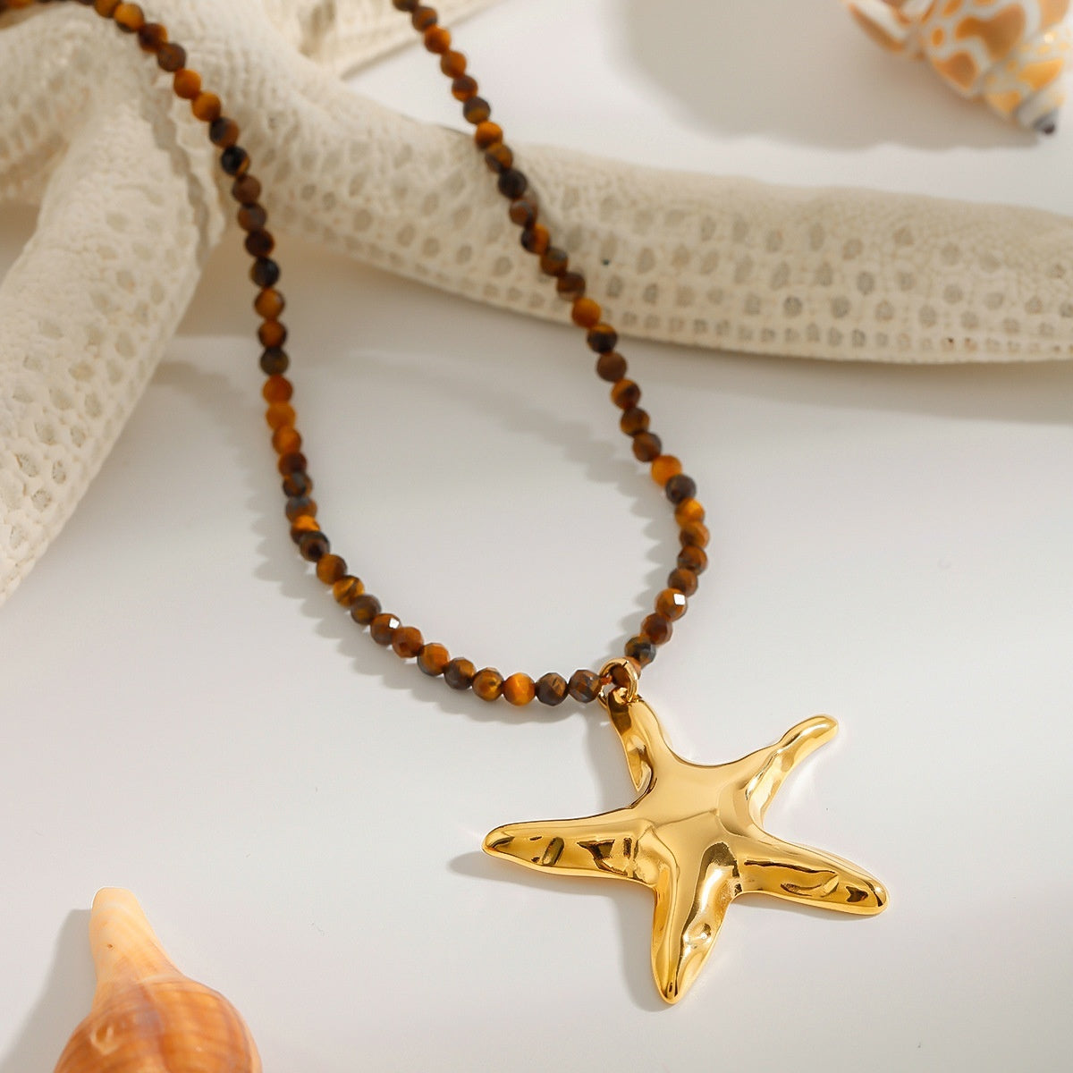 Stainless Steel Vacation Style Bead Necklace