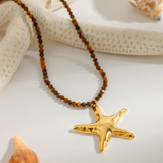 Stainless Steel Vacation Style Bead Necklace