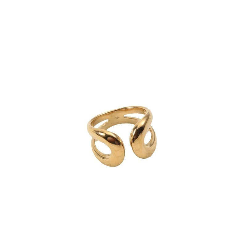Women's Adjustable Alloy Geometric Hollow Ring