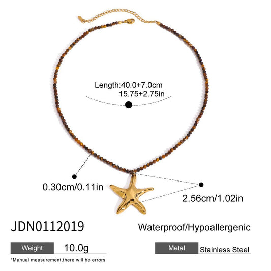 Stainless Steel Vacation Style Bead Necklace