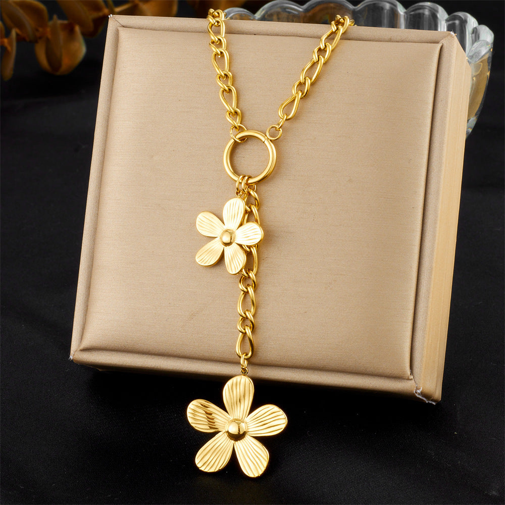Flower Sun Moon Drop-shaped Diamond Love Necklace