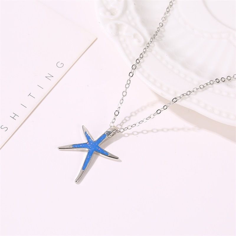 European And American New Starfish Pendant Fashion Simple Cute Starfish Women's Necklace