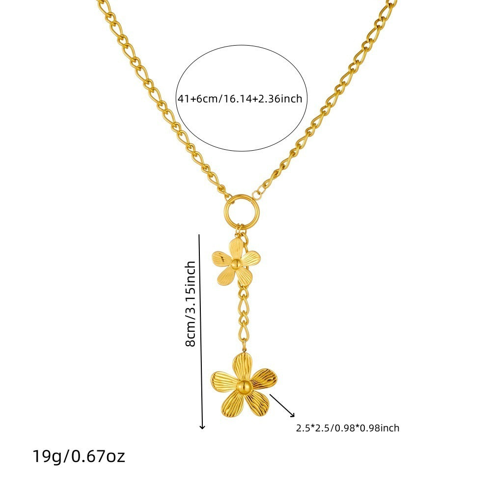 Flower Sun Moon Drop-shaped Diamond Love Necklace