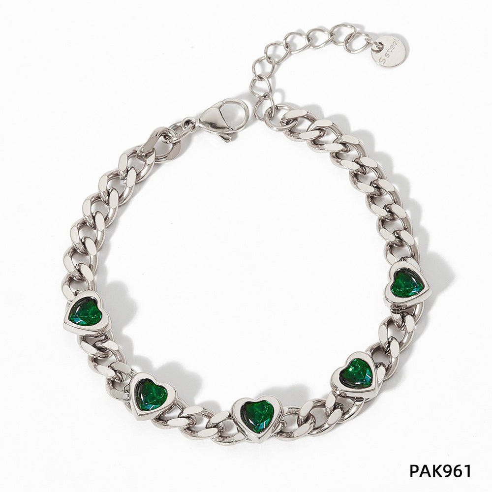 Design Sense Wheat Chain Stitching Zircon Bracelet