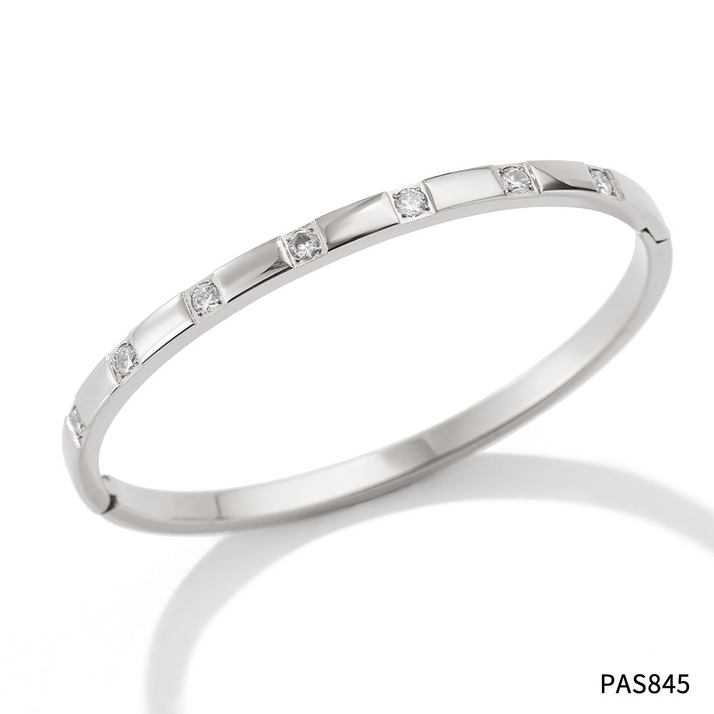 Design Sense Wheat Chain Stitching Zircon Bracelet