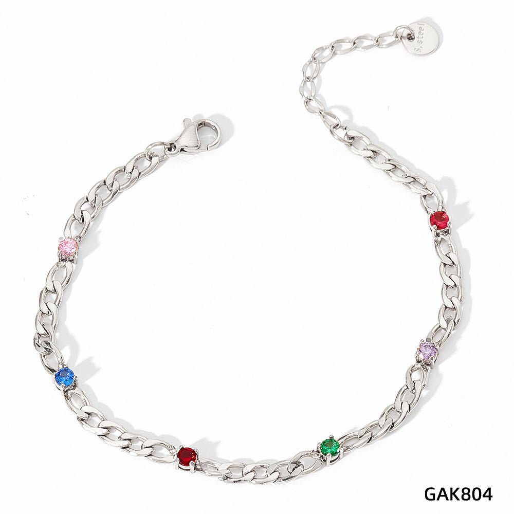 Design Sense Wheat Chain Stitching Zircon Bracelet